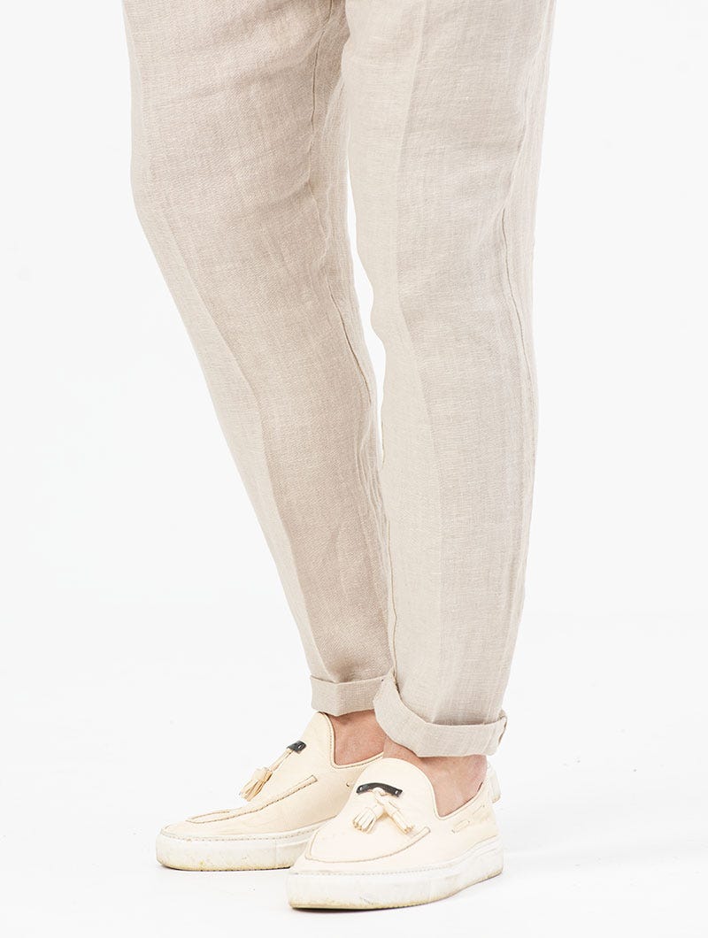 EZRA CASUAL PANTS IN BEIGE