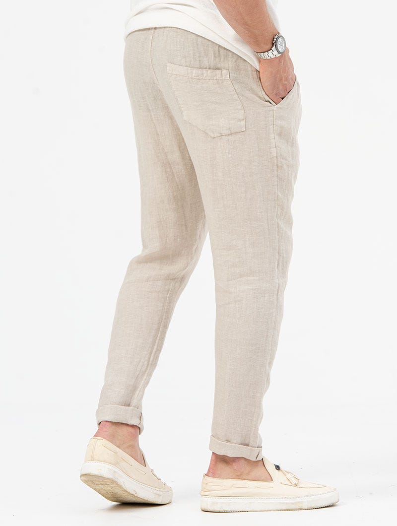 EZRA CASUAL PANTS IN BEIGE