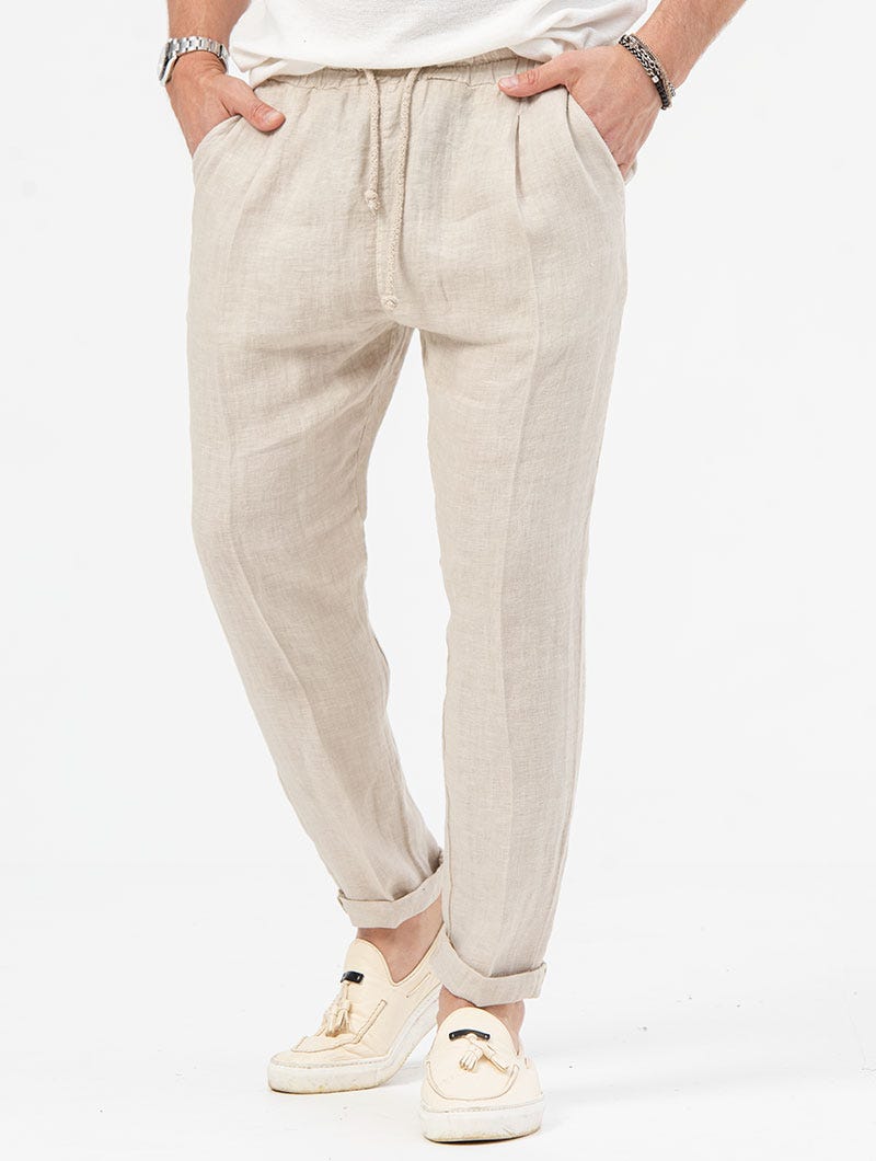 EZRA CASUAL PANTS IN BEIGE