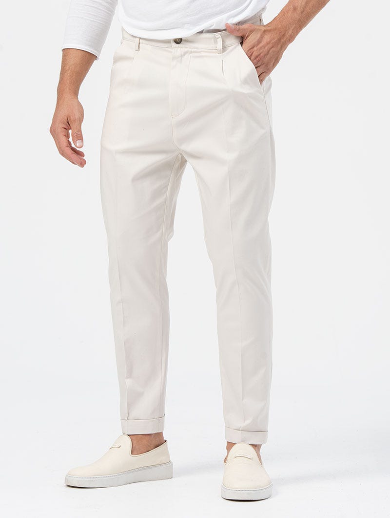 BEN CASUAL PANTS IN CREAM