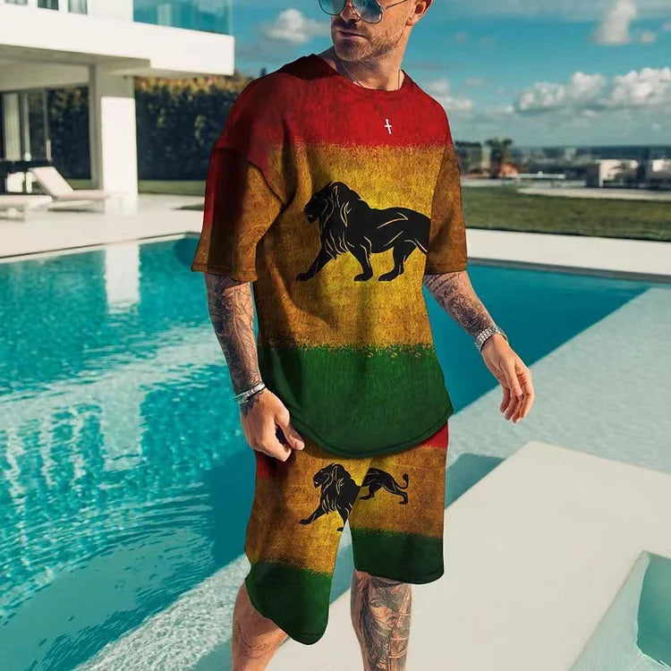 Casual Chic Reggae Oversized T-Shirt And Shorts