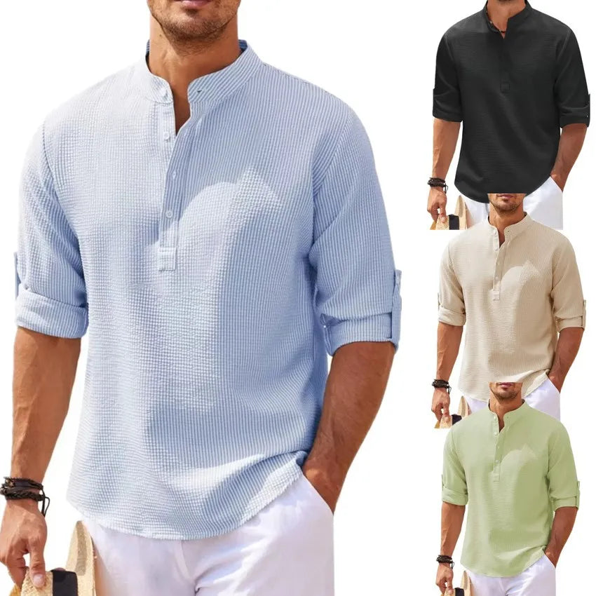 Cotton Linen Long-Sleeved Shirts